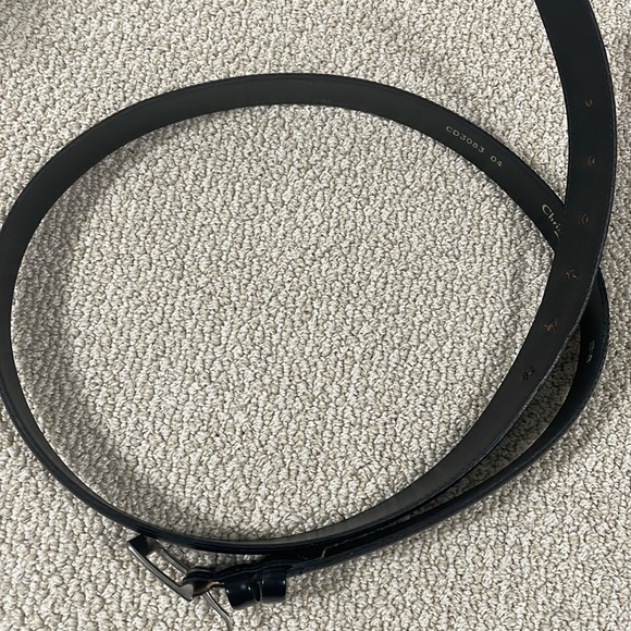 Christian Dior CD Black Leather Belt - Picture 7 of 7